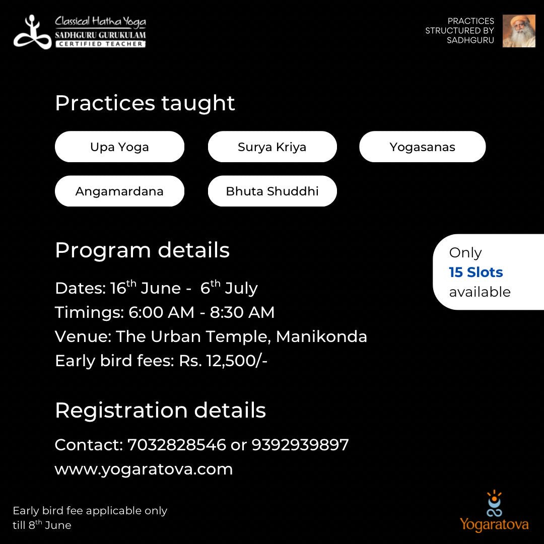 21-Day Hatha Yoga Program - Manikonda